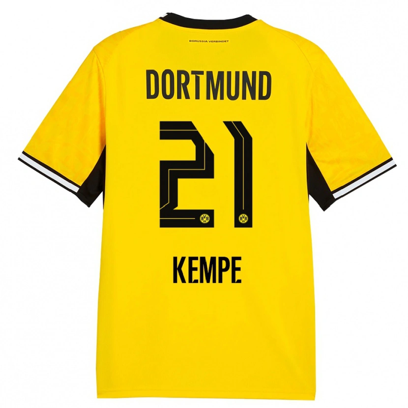Danxen Bambino Maglia Frederike Kempe #21 Giallo Nero Bianco Kit Gara Home 2026/27 Maglietta