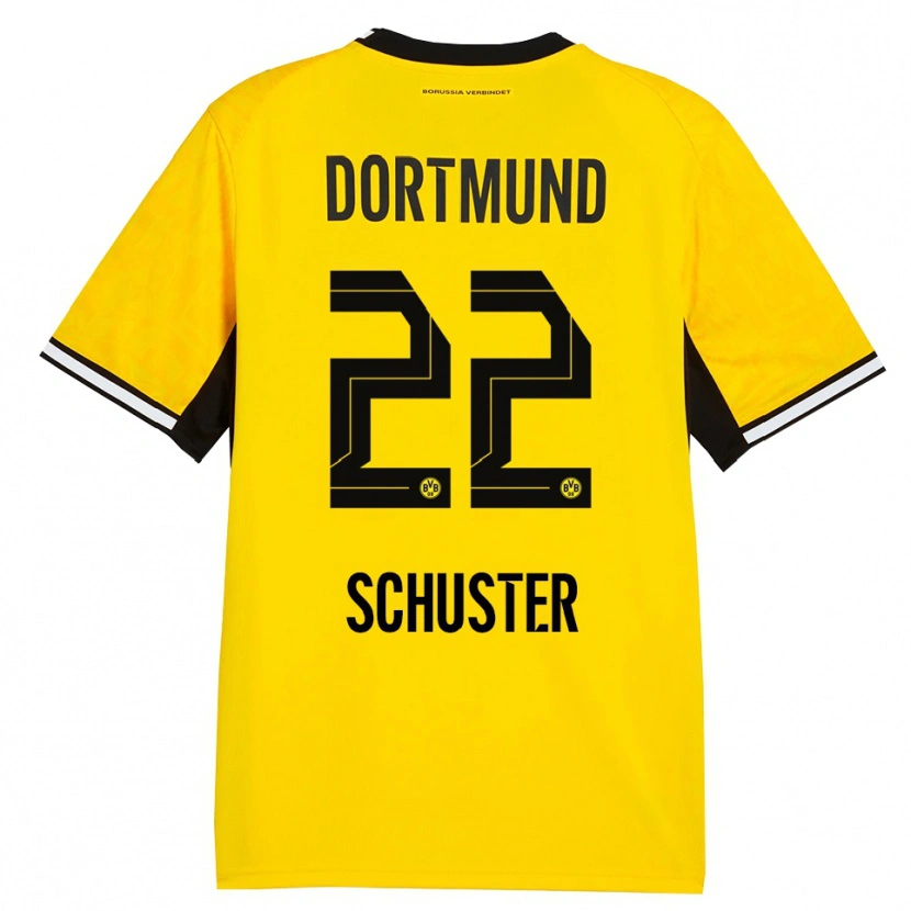 Danxen Bambino Maglia Melanie Schuster #22 Giallo Nero Bianco Kit Gara Home 2026/27 Maglietta