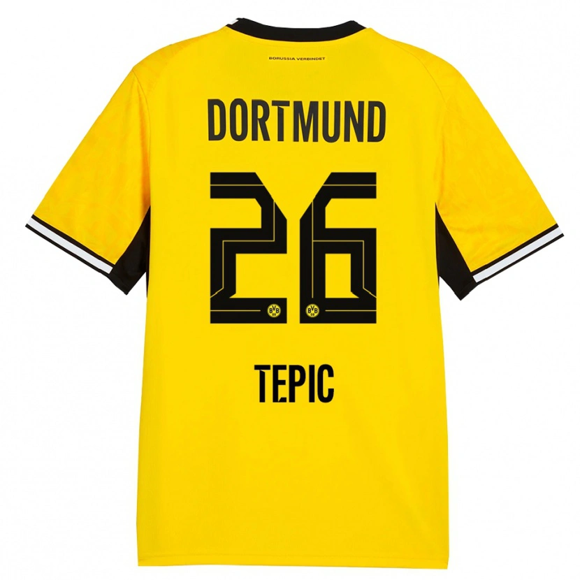 Danxen Bambino Maglia Lyon Tepic #26 Giallo Nero Bianco Kit Gara Home 2026/27 Maglietta