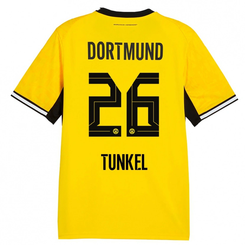 Danxen Bambino Maglia Janis Tunkel #26 Giallo Nero Bianco Kit Gara Home 2026/27 Maglietta