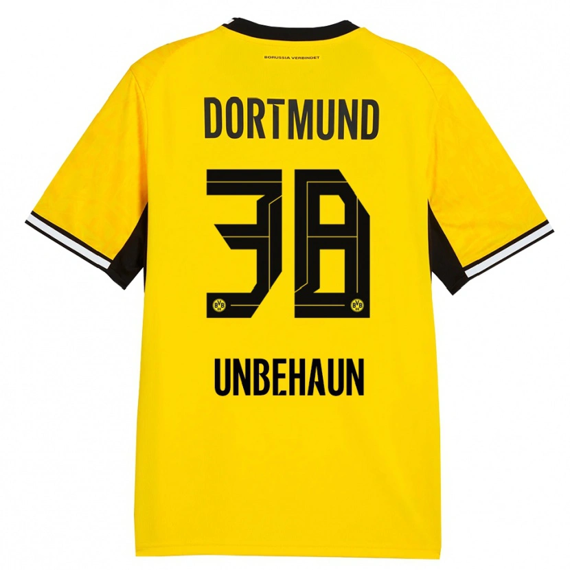Danxen Bambino Maglia Luca Unbehaun #38 Giallo Nero Bianco Kit Gara Home 2026/27 Maglietta