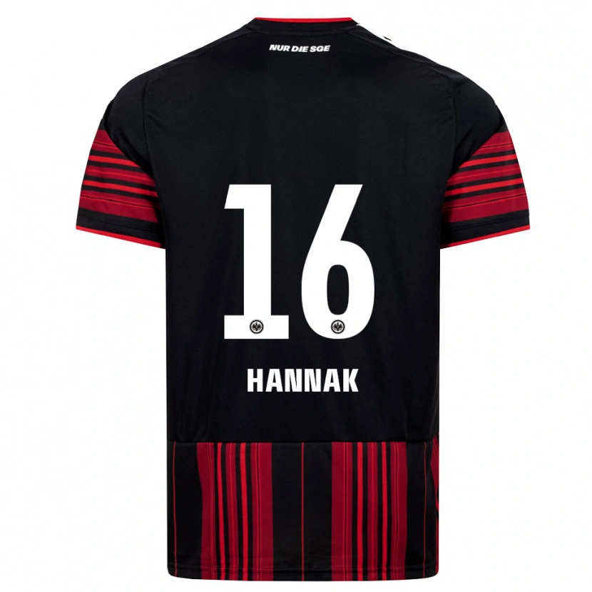 Danxen Bambino Maglia Tim Hannak #16 Nero Rosso Bianco Kit Gara Home 2026/27 Maglietta