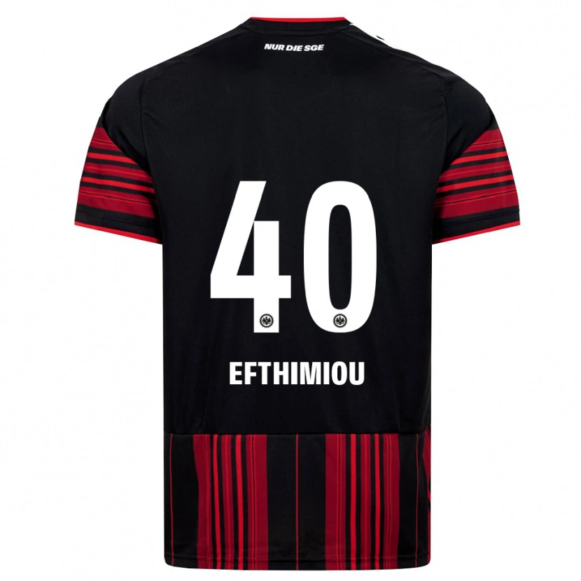 Danxen Bambino Maglia Sissis Efthimiou #40 Nero Rosso Bianco Kit Gara Home 2026/27 Maglietta