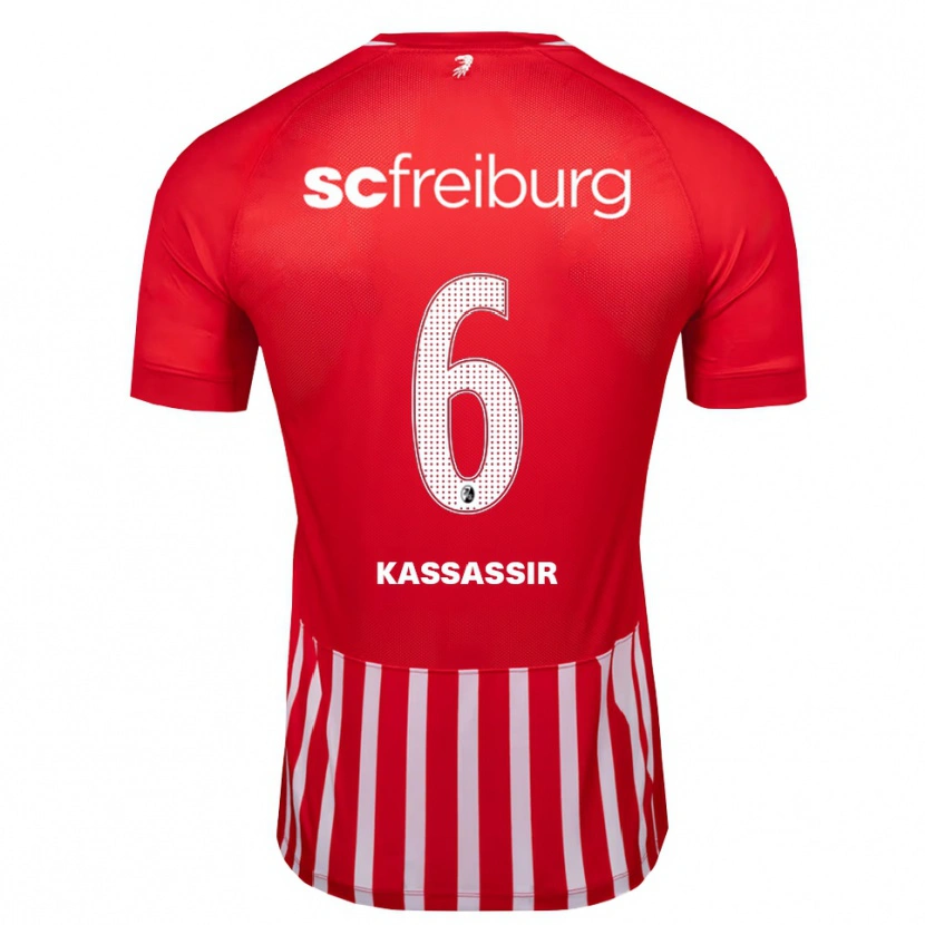 Danxen Bambino Maglia Malik Kassassir #6 Rosso Bianco Nero Kit Gara Home 2026/27 Maglietta