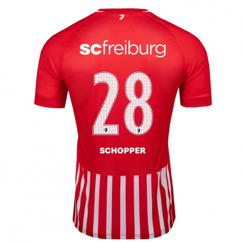 Danxen Bambino Maglia David Schopper #28 Rosso Bianco Nero Kit Gara Home 2026/27 Maglietta