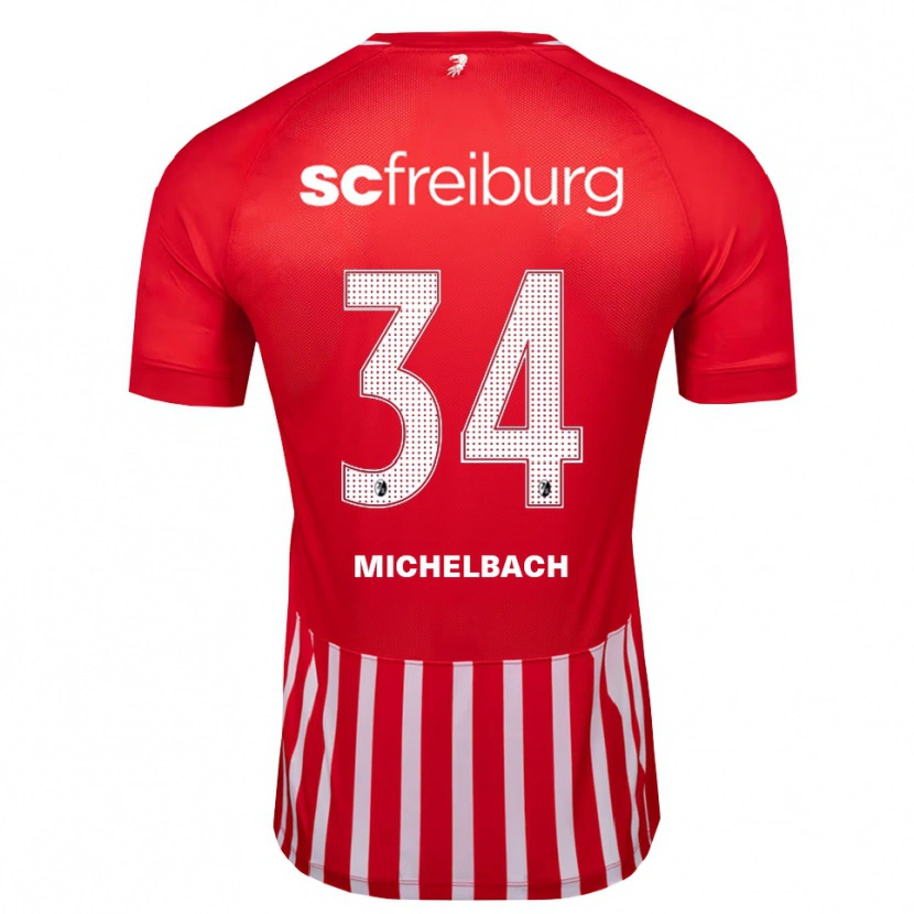 Danxen Bambino Maglia Kilian Michelbach #34 Rosso Bianco Nero Kit Gara Home 2026/27 Maglietta
