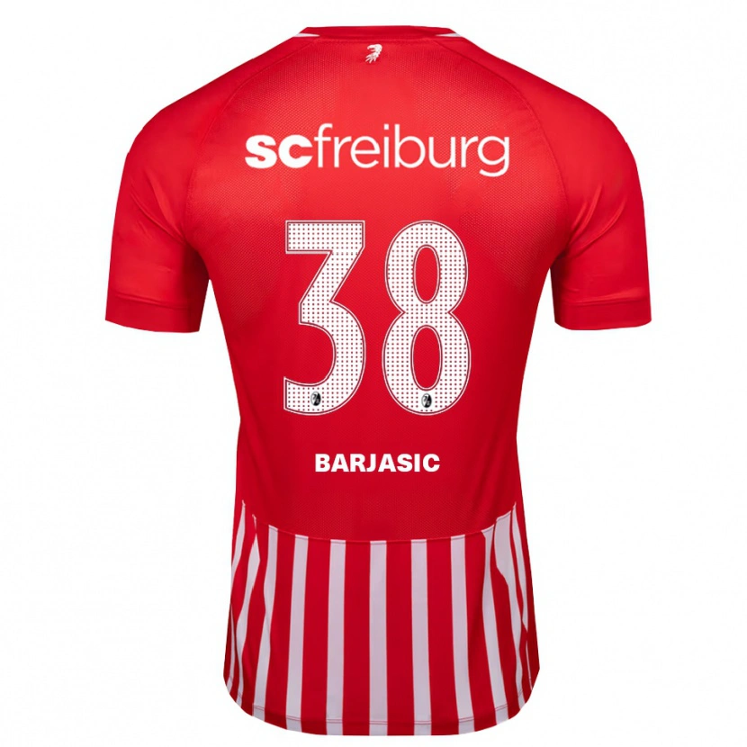 Danxen Bambino Maglia Josip Barjasic #38 Rosso Bianco Nero Kit Gara Home 2026/27 Maglietta