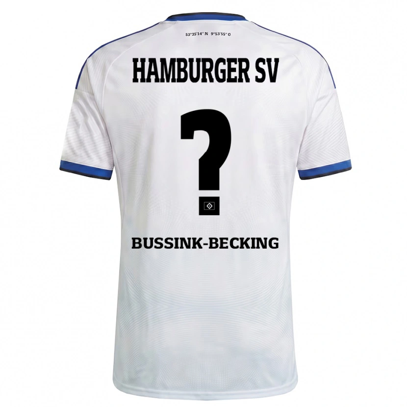 Danxen Bambino Maglia Piet-Luis Bussink-Becking #0 Bianco Nero Blu Kit Gara Home 2026/27 Maglietta