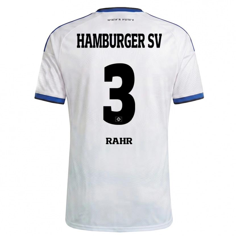 Danxen Bambino Maglia Calvin Rahr #3 Bianco Nero Blu Kit Gara Home 2026/27 Maglietta