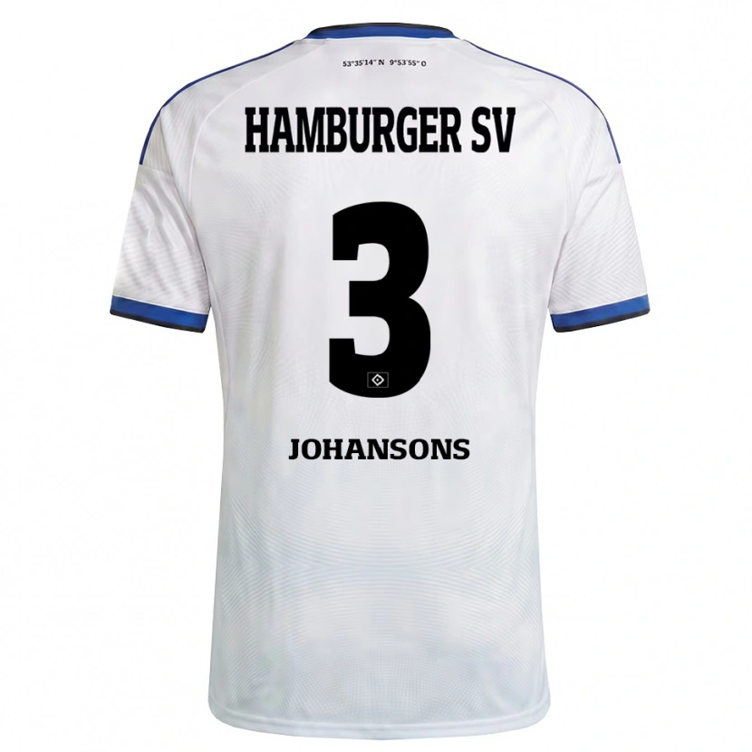 Danxen Bambino Maglia Paul Johansons #3 Bianco Nero Blu Kit Gara Home 2026/27 Maglietta