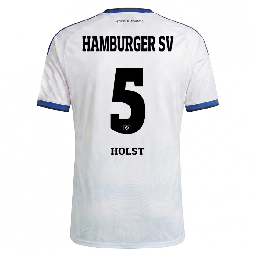 Danxen Bambino Maglia Evelyn Holst #5 Bianco Nero Blu Kit Gara Home 2026/27 Maglietta