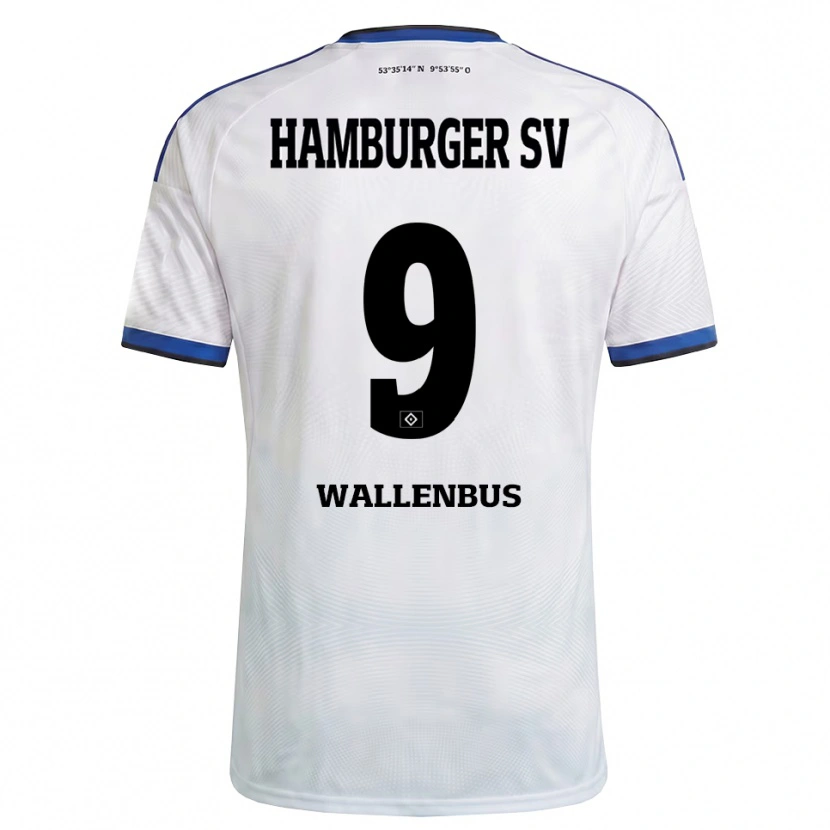 Danxen Bambino Maglia Noah Wallenßus #9 Bianco Nero Blu Kit Gara Home 2026/27 Maglietta