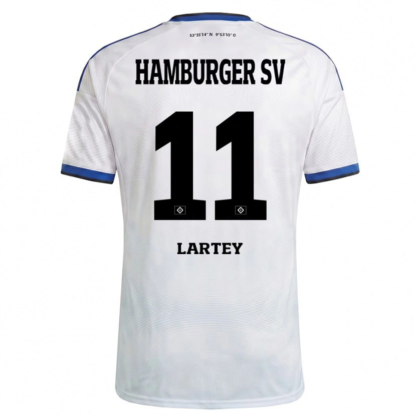 Danxen Bambino Maglia Lars Lartey #11 Bianco Nero Blu Kit Gara Home 2026/27 Maglietta
