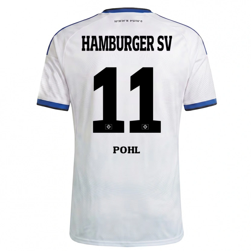 Danxen Bambino Maglia Jannik Pohl #11 Bianco Nero Blu Kit Gara Home 2026/27 Maglietta