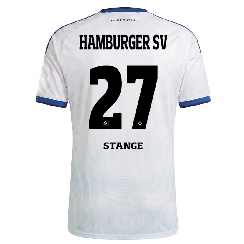 Danxen Bambino Maglia Tobias Stange #27 Bianco Nero Blu Kit Gara Home 2026/27 Maglietta