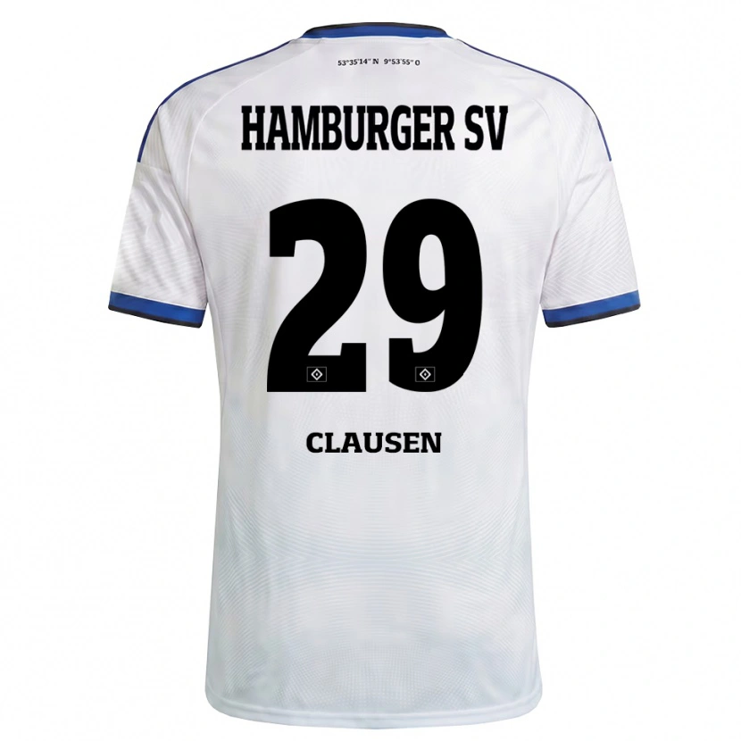Danxen Bambino Maglia Lina Clausen #29 Bianco Nero Blu Kit Gara Home 2026/27 Maglietta
