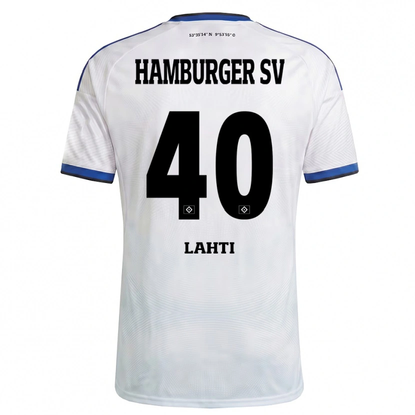 Danxen Bambino Maglia Elias Lahti #40 Bianco Nero Blu Kit Gara Home 2026/27 Maglietta