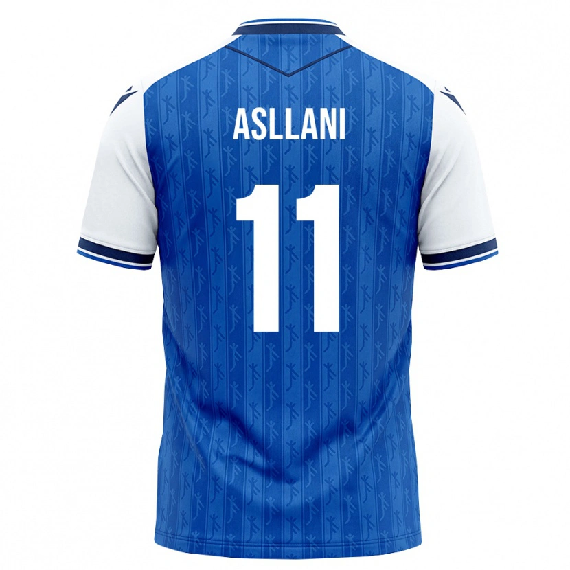 Danxen Bambino Maglia Fisnik Asllani #11 Blu Reale Bianco Kit Gara Home 2026/27 Maglietta