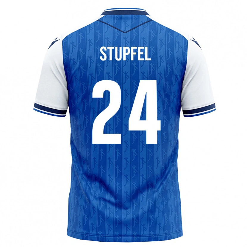 Danxen Bambino Maglia Janis Stupfel #24 Blu Reale Bianco Kit Gara Home 2026/27 Maglietta