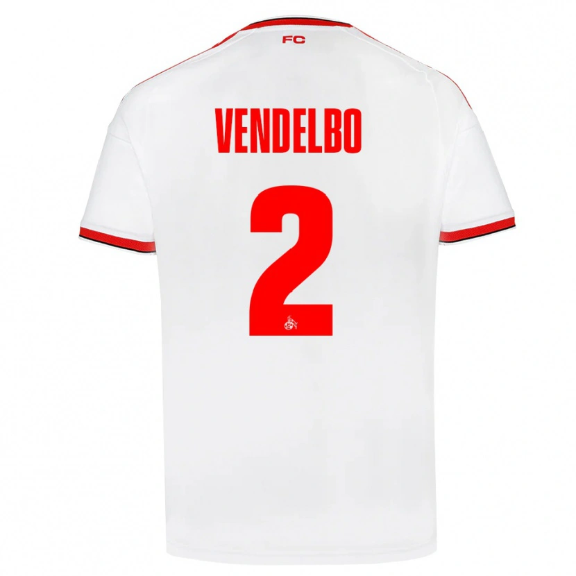 Danxen Bambino Maglia Sofie Vendelbo #2 Bianco Rosso Nero Kit Gara Home 2026/27 Maglietta