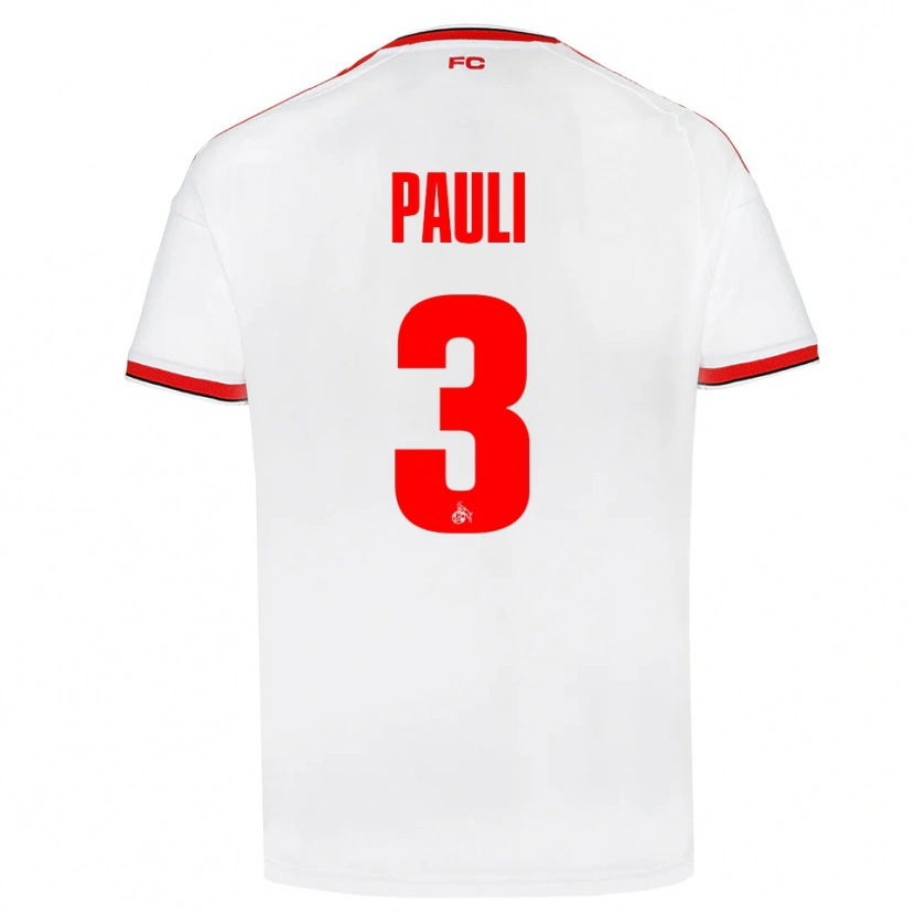 Danxen Bambino Maglia Julian Pauli #3 Bianco Rosso Nero Kit Gara Home 2026/27 Maglietta