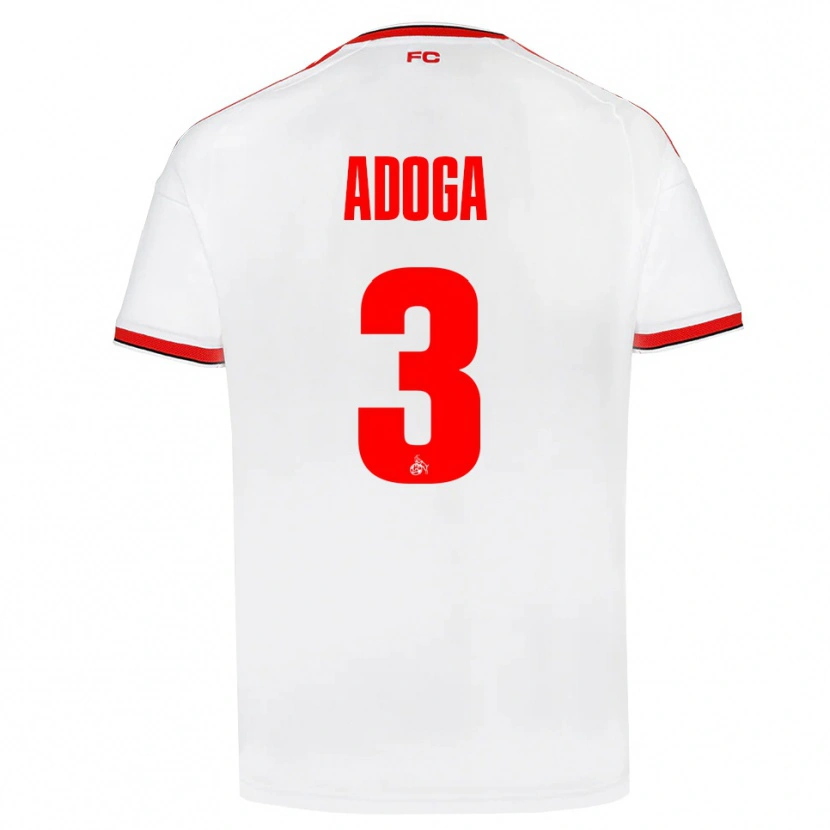 Danxen Bambino Maglia Brian Adoga #3 Bianco Rosso Nero Kit Gara Home 2026/27 Maglietta