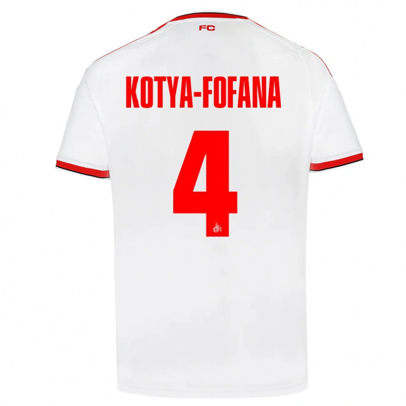 Danxen Bambino Maglia Assad Kotya-Fofana #4 Bianco Rosso Nero Kit Gara Home 2026/27 Maglietta