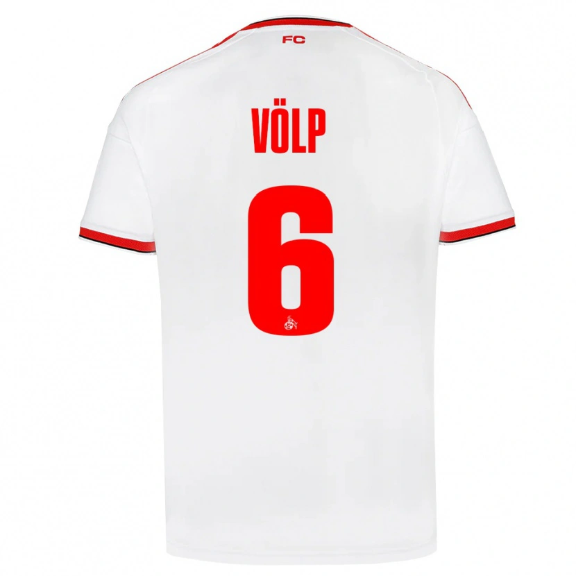 Danxen Bambino Maglia Lennard Völp #6 Bianco Rosso Nero Kit Gara Home 2026/27 Maglietta