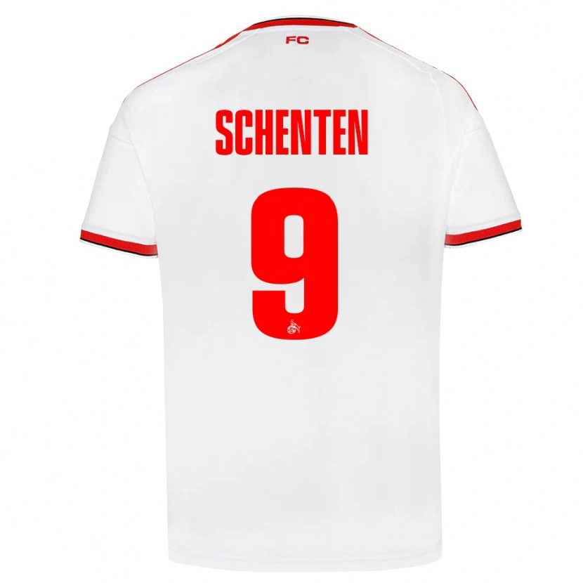 Danxen Bambino Maglia Fynn Schenten #9 Bianco Rosso Nero Kit Gara Home 2026/27 Maglietta