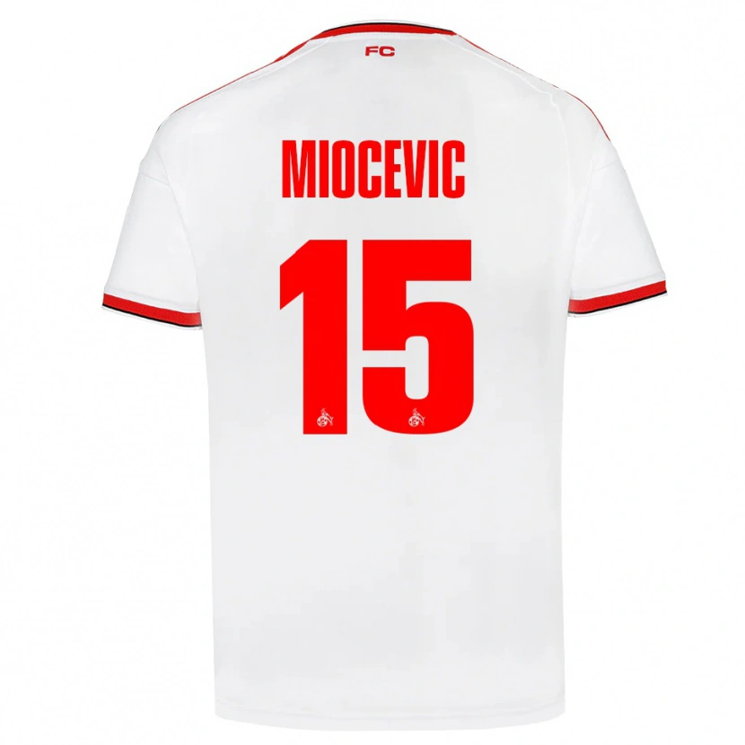 Danxen Bambino Maglia Gabriel Miocevic #15 Bianco Rosso Nero Kit Gara Home 2026/27 Maglietta
