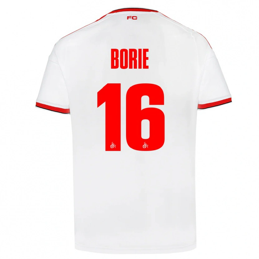 Danxen Bambino Maglia Etienne Borie #16 Bianco Rosso Nero Kit Gara Home 2026/27 Maglietta