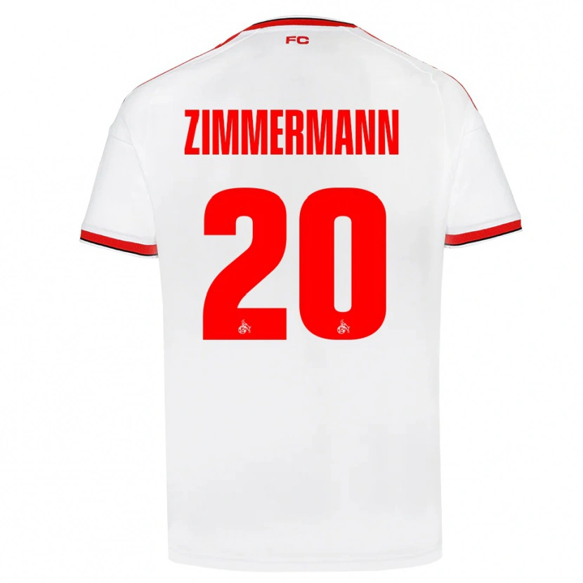 Danxen Bambino Maglia Nick Zimmermann #20 Bianco Rosso Nero Kit Gara Home 2026/27 Maglietta