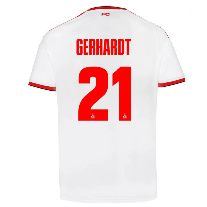 Danxen Bambino Maglia Anna Gerhardt #21 Bianco Rosso Nero Kit Gara Home 2026/27 Maglietta