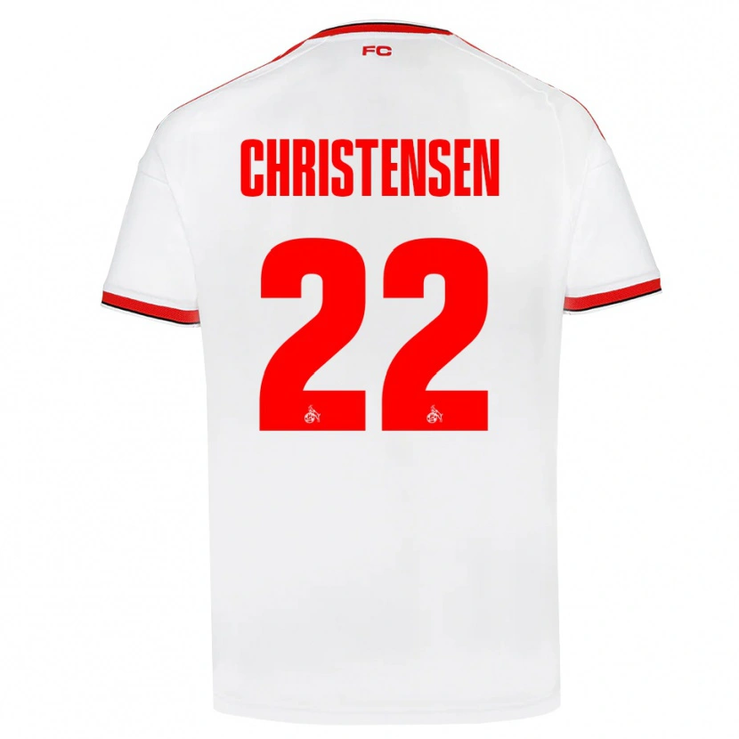 Danxen Bambino Maglia Jacob Christensen #22 Bianco Rosso Nero Kit Gara Home 2026/27 Maglietta