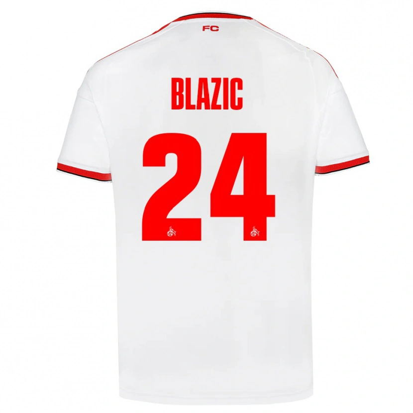 Danxen Bambino Maglia Alessandro Blazic #24 Bianco Rosso Nero Kit Gara Home 2026/27 Maglietta