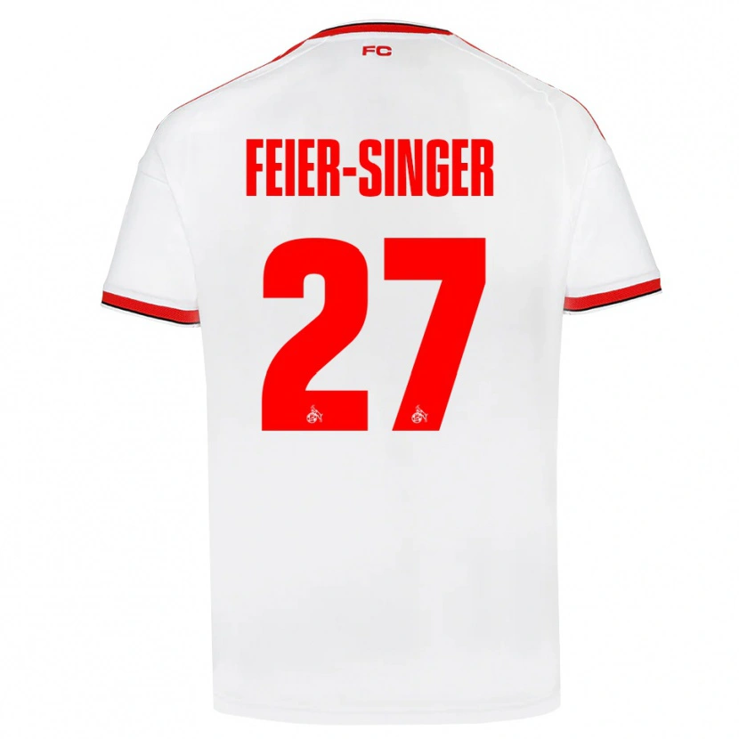 Danxen Bambino Maglia Laura Feier-Singer #27 Bianco Rosso Nero Kit Gara Home 2026/27 Maglietta