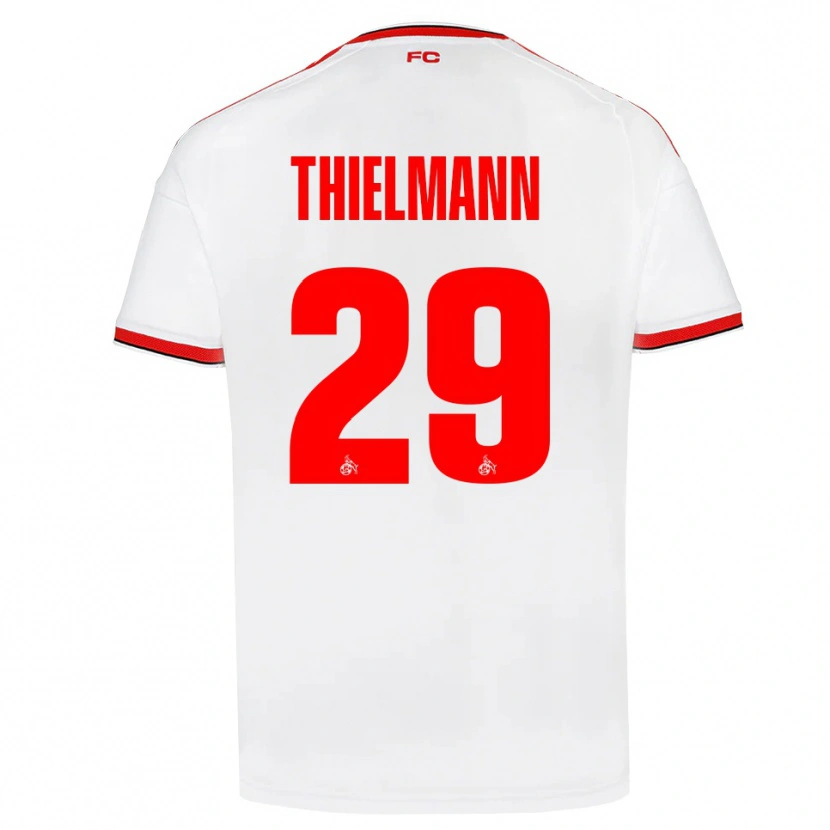 Danxen Bambino Maglia Jan Thielmann #29 Bianco Rosso Nero Kit Gara Home 2026/27 Maglietta