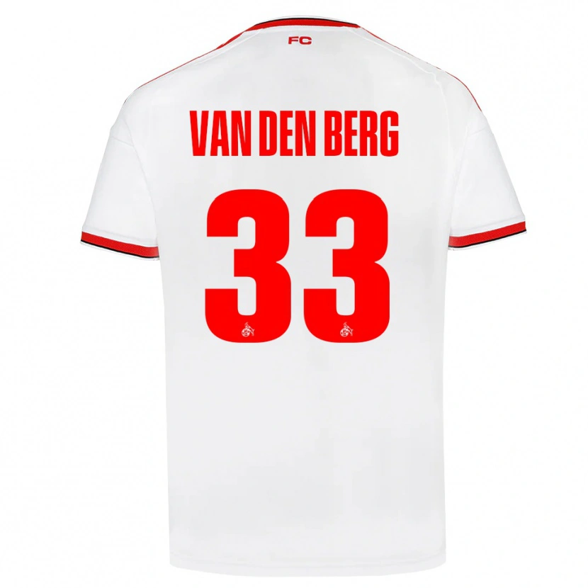Danxen Bambino Maglia Rav Van Den Berg #33 Bianco Rosso Nero Kit Gara Home 2026/27 Maglietta