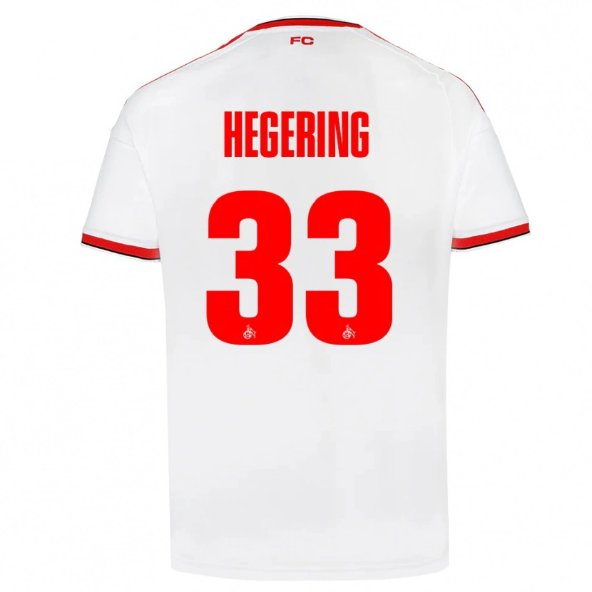 Danxen Bambino Maglia Marina Hegering #33 Bianco Rosso Nero Kit Gara Home 2026/27 Maglietta