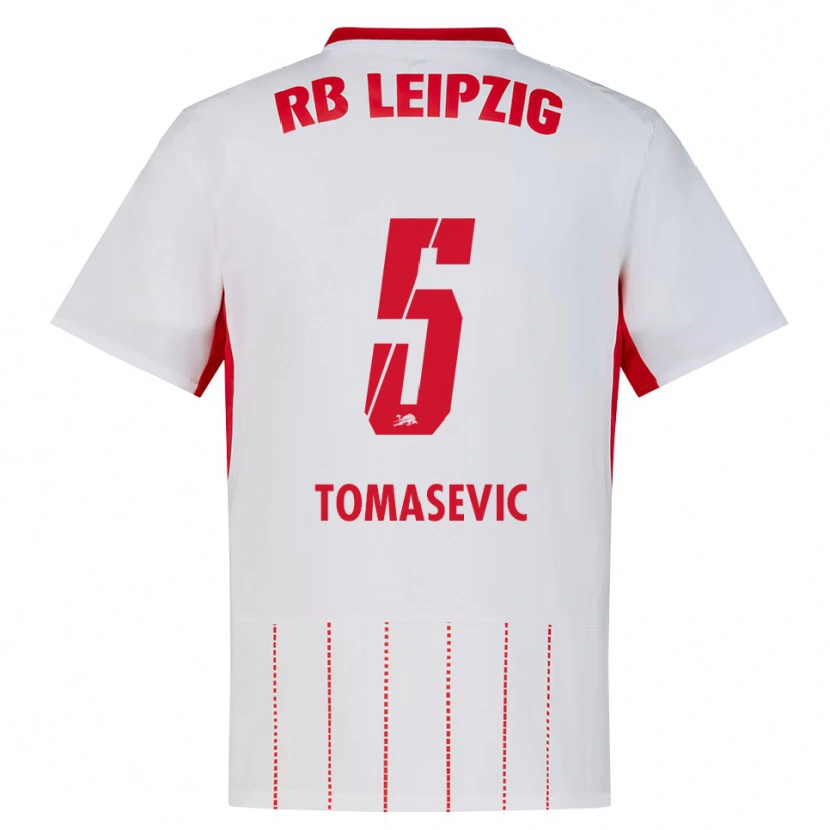 Danxen Bambino Maglia Niko Tomasevic #5 Rosso Bianco Giallo Kit Gara Home 2026/27 Maglietta