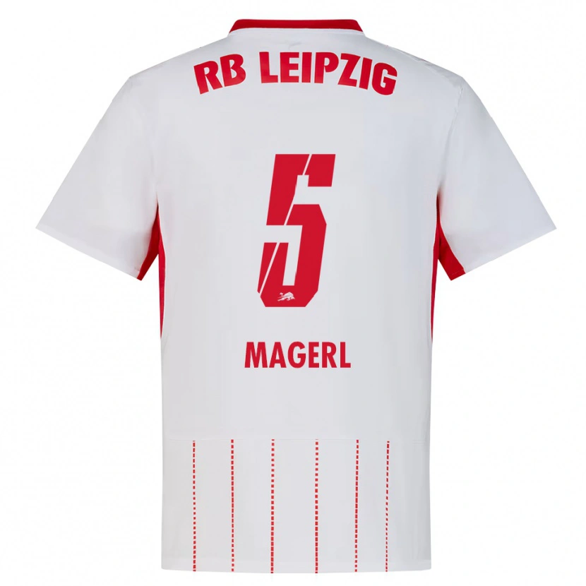 Danxen Bambino Maglia Julia Magerl #5 Rosso Bianco Giallo Kit Gara Home 2026/27 Maglietta
