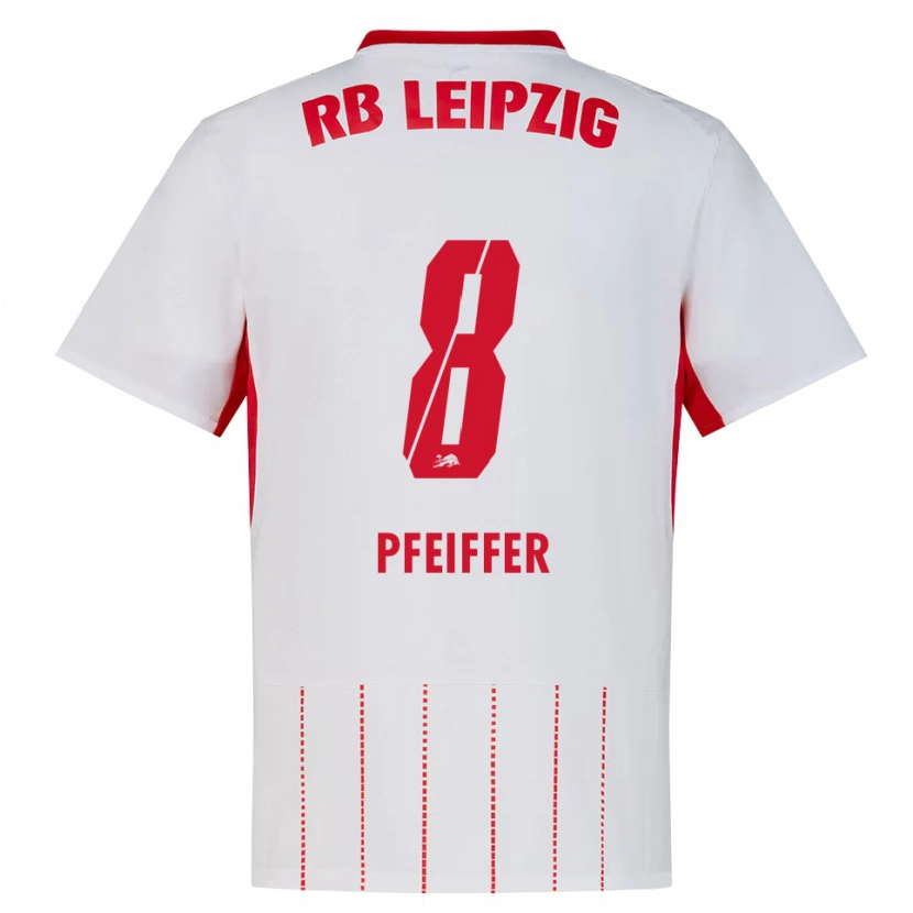 Danxen Bambino Maglia Jannik Pfeiffer #8 Rosso Bianco Giallo Kit Gara Home 2026/27 Maglietta