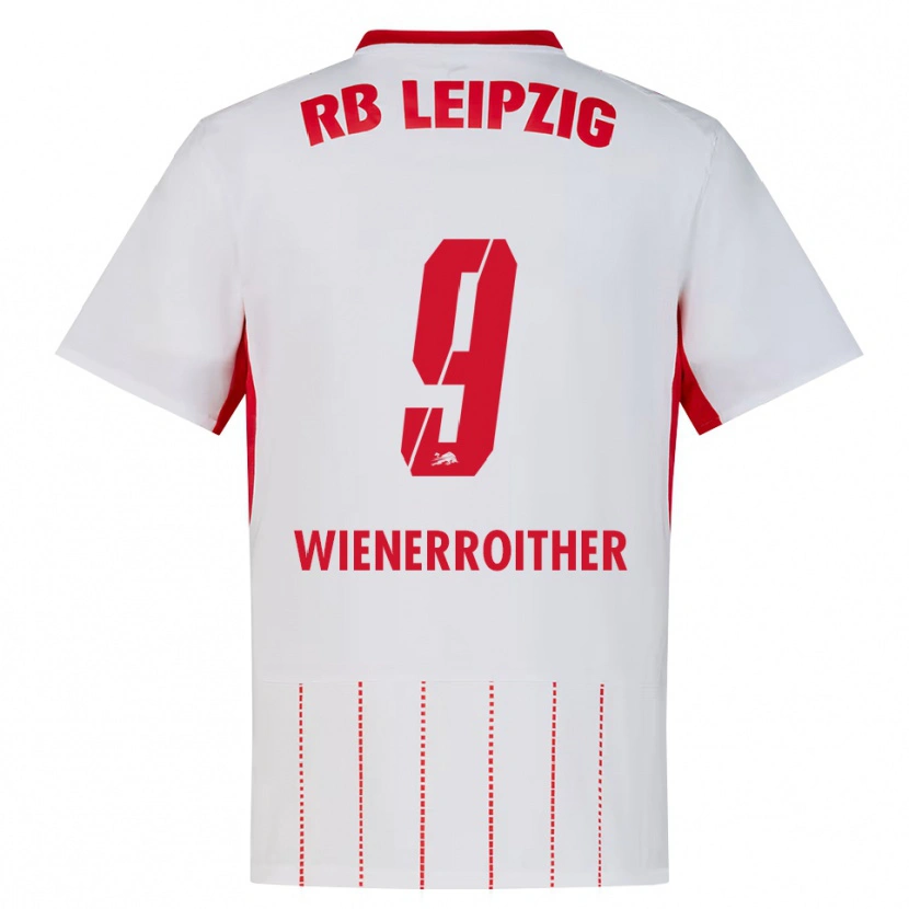 Danxen Bambino Maglia Katja Wienerroither #9 Rosso Bianco Giallo Kit Gara Home 2026/27 Maglietta