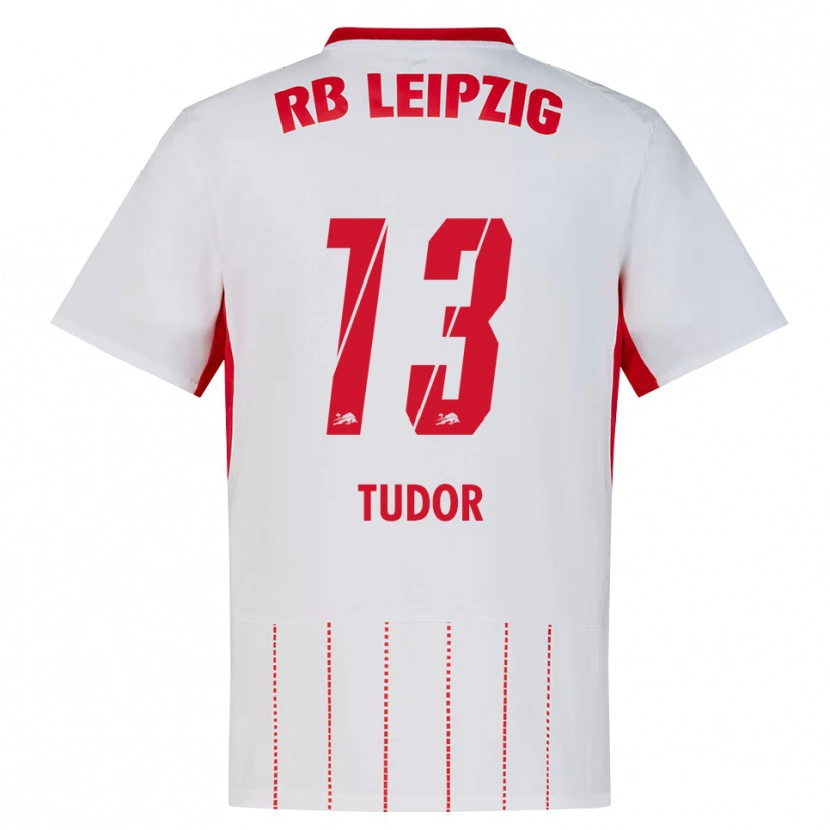 Danxen Bambino Maglia Aaron Tudor #13 Rosso Bianco Giallo Kit Gara Home 2026/27 Maglietta