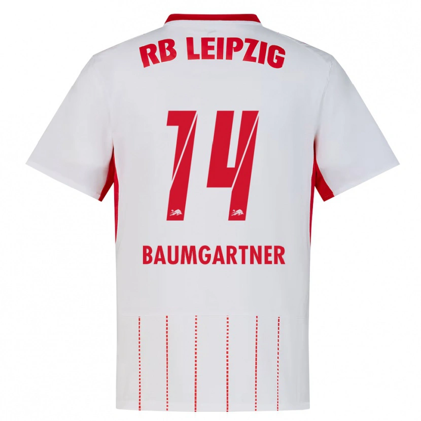 Danxen Bambino Maglia Christoph Baumgartner #14 Rosso Bianco Giallo Kit Gara Home 2026/27 Maglietta