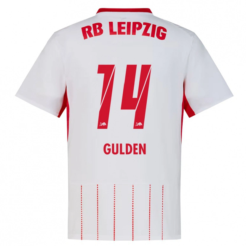 Danxen Bambino Maglia Erik Gulden #14 Rosso Bianco Giallo Kit Gara Home 2026/27 Maglietta