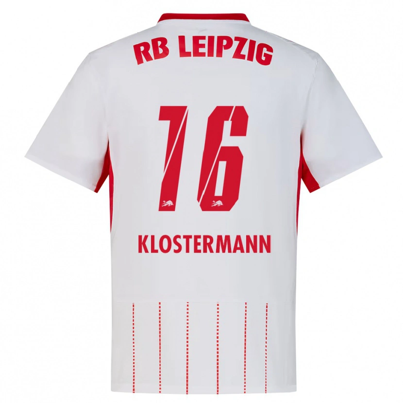 Danxen Bambino Maglia Lukas Klostermann #16 Rosso Bianco Giallo Kit Gara Home 2026/27 Maglietta