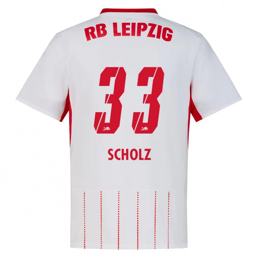 Danxen Bambino Maglia Emil Scholz #33 Rosso Bianco Giallo Kit Gara Home 2026/27 Maglietta