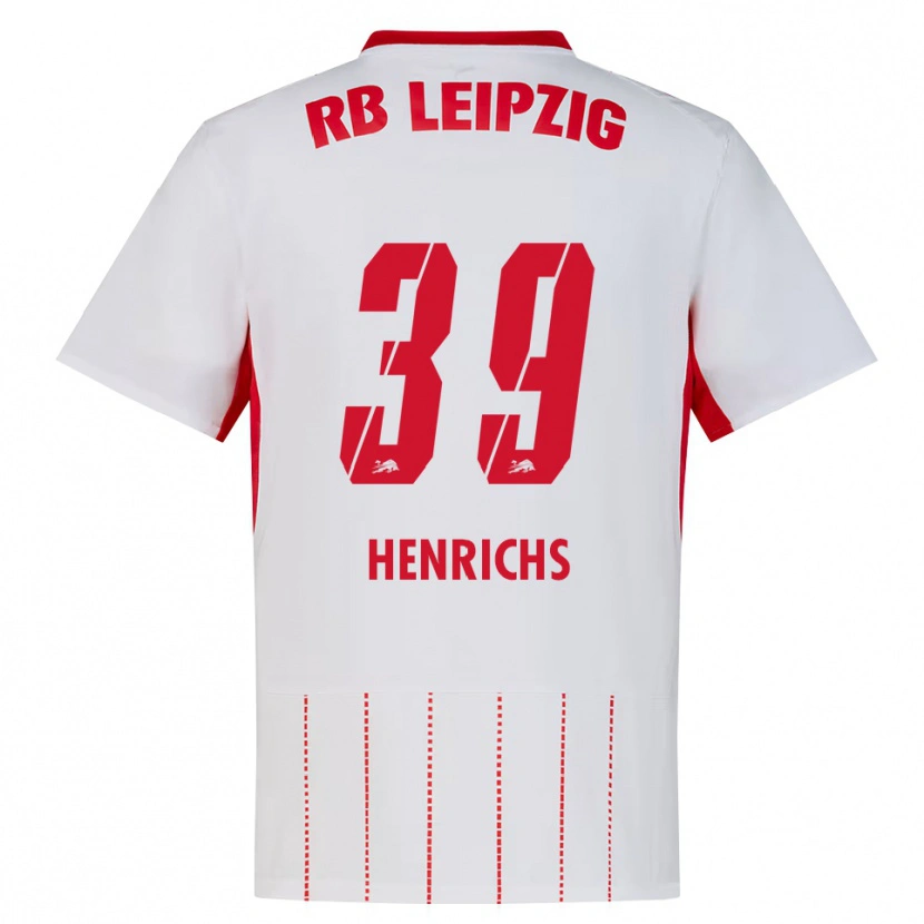 Danxen Bambino Maglia Benjamin Henrichs #39 Rosso Bianco Giallo Kit Gara Home 2026/27 Maglietta