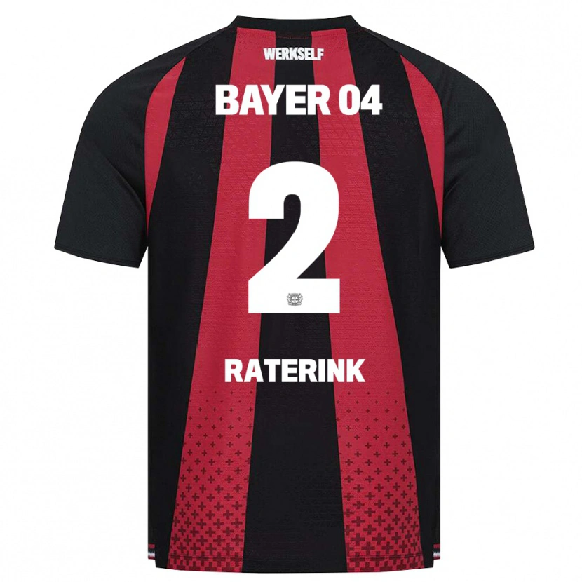 Danxen Bambino Maglia Othniël Raterink #2 Nero Bianco Rosso Kit Gara Home 2026/27 Maglietta